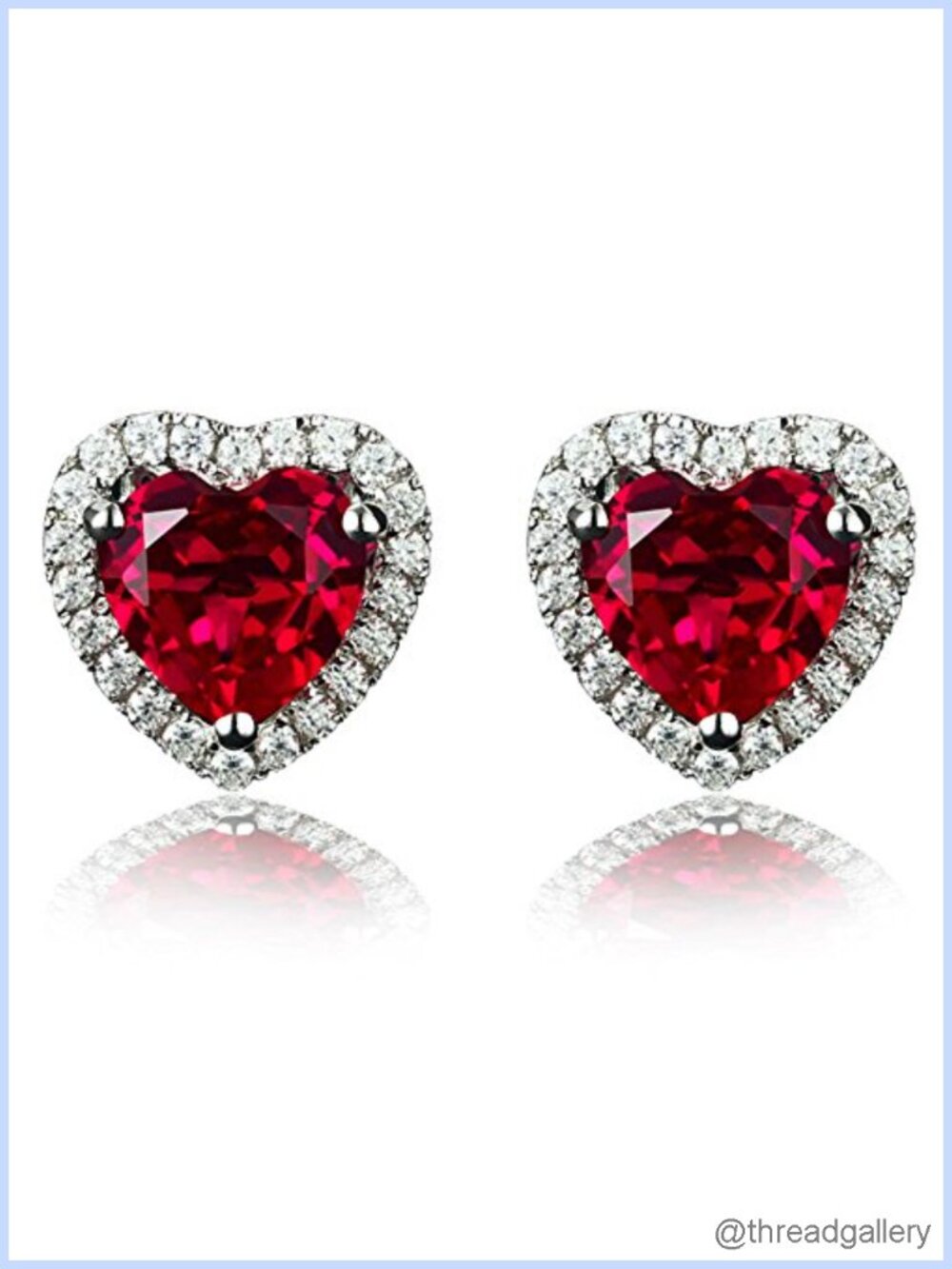 Sterling Silver 18k White Gold Plated 4.5ct Heart Stud Earrings